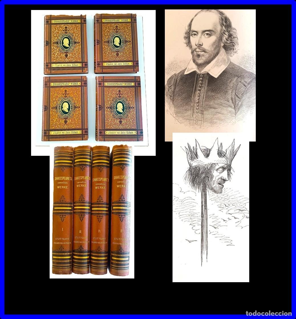 Libros antiguos: Obras de Skakespeare. 4 elegant&iacute;simos tomos del s.XIX ilustrados. Ver fotos.