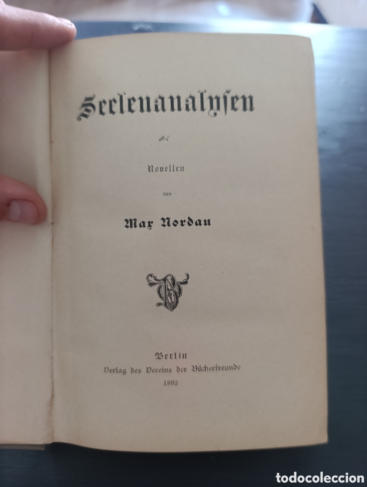 Libros antiguos: Seelenanalysen Novellen Max Nordau