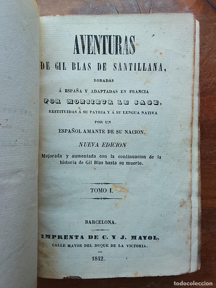 Libros antiguos: Aventuras de Gil Blas 1842, dos tomos - Foto 5