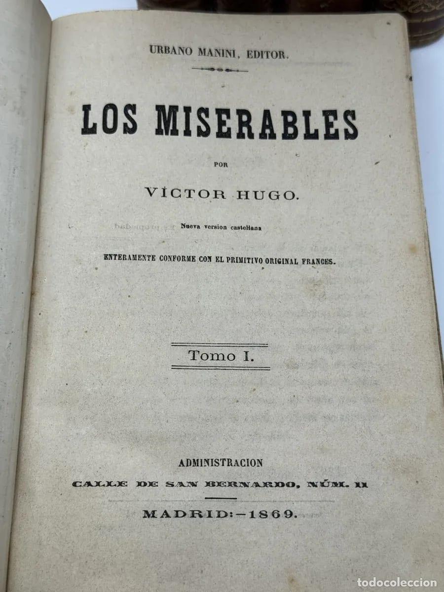 Libros antiguos: Los miserables 5 tomos - V&iacute;ctor Hugo - Foto 8