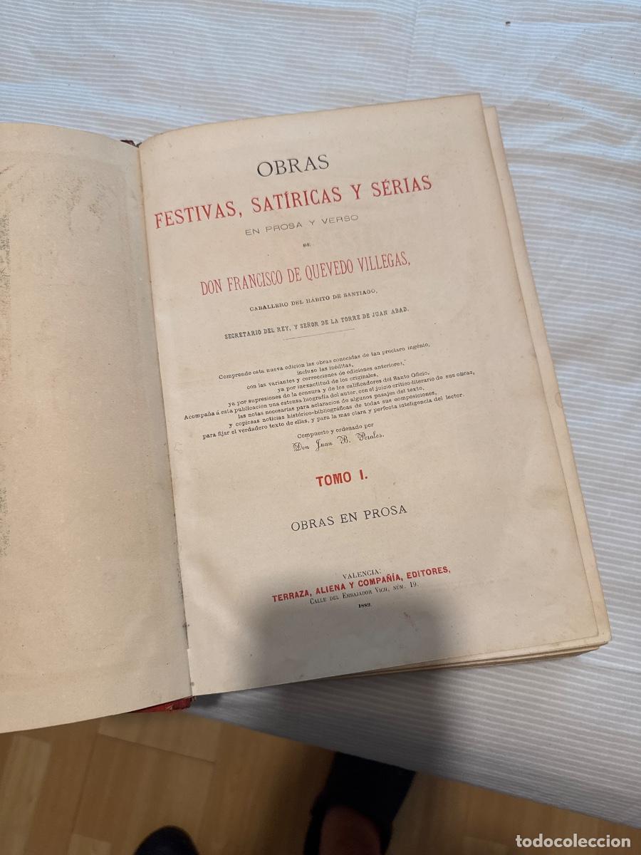 Libros antiguos: Obras de Quevedo . Terraza, Aliena y compa&ntilde;&iacute;a - Foto 6