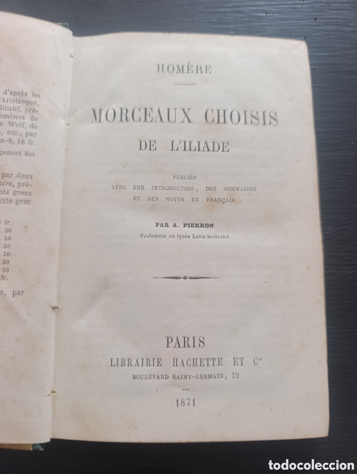 Libros antiguos: HOM&Egrave;RE MORCEAUX CHOISIS DE LILIADE - Foto 2