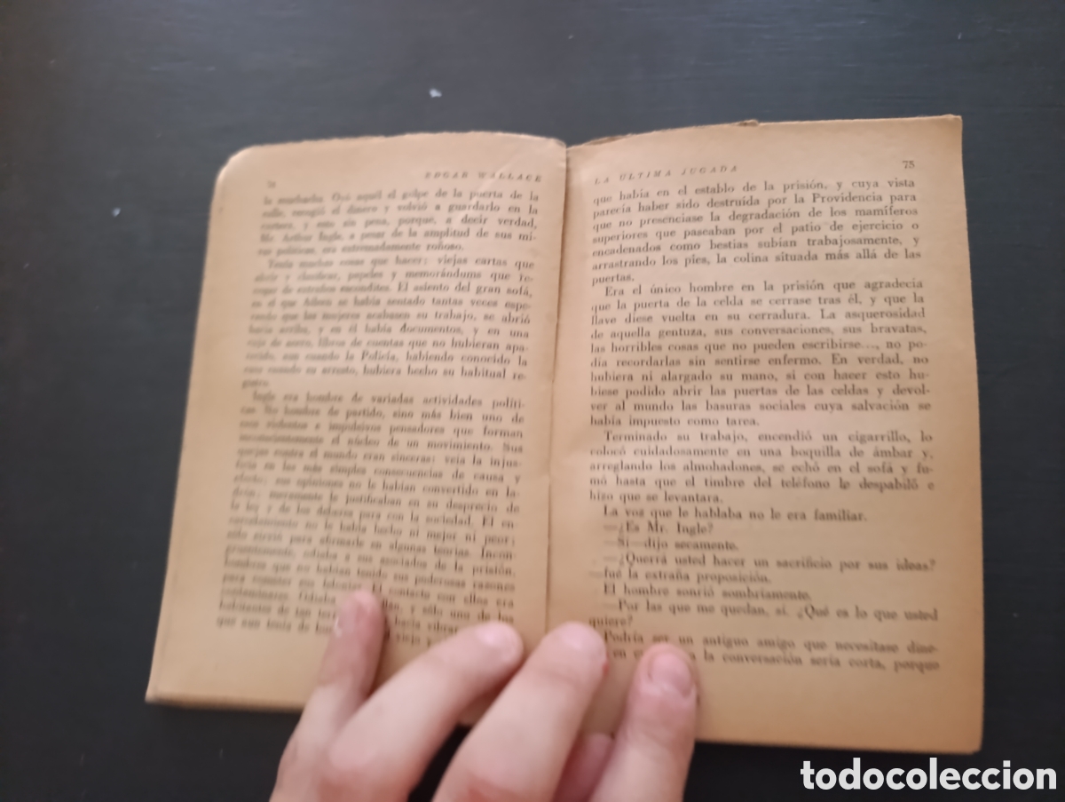 Libros antiguos: EDGAR WALLACE LA ULTIMA JUGADA - Foto 2