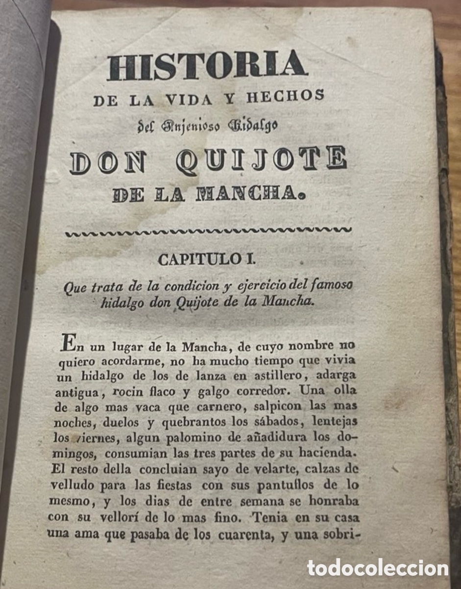 Libros antiguos: Don Quijote de la Mancha Tomo I ilustrado c.1800