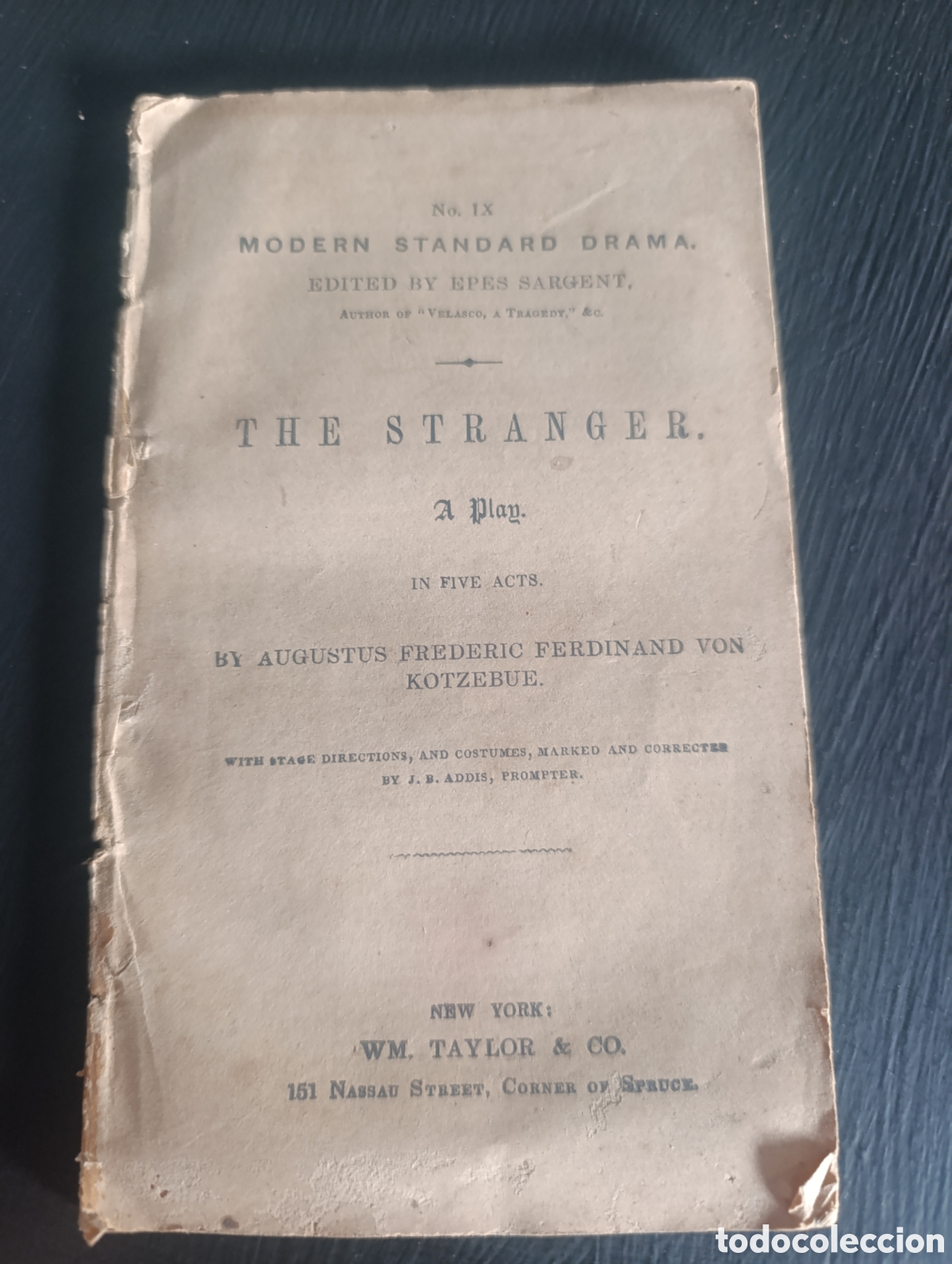 Libros antiguos: THE STRANGER. A Play. IN FIVE ACTS. BY AUGUSTUS FREDERIC FERDINAND VON KOTZEBUE.