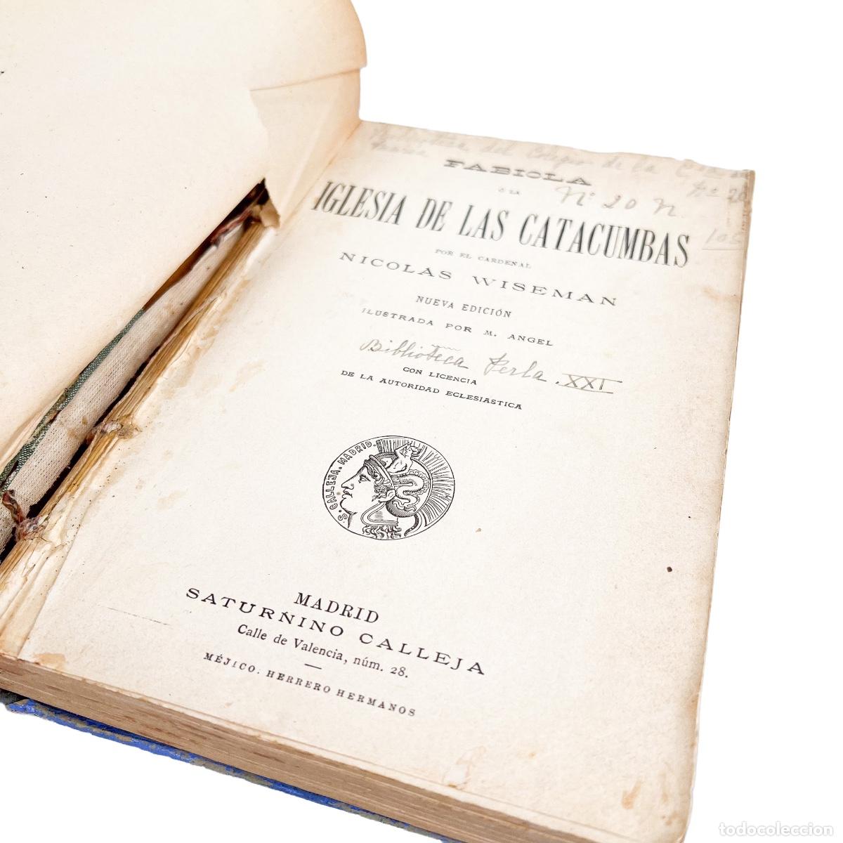 Libros antiguos: Fabiola &oacute; la Iglesia de las Catacumbas, Nicolas Wiseman - Foto 3