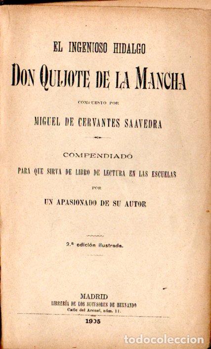 Libros antiguos: CERVANTES : DON QUIJOTE DE LA MANCHA (HERNANDO, 1905) - Foto 3
