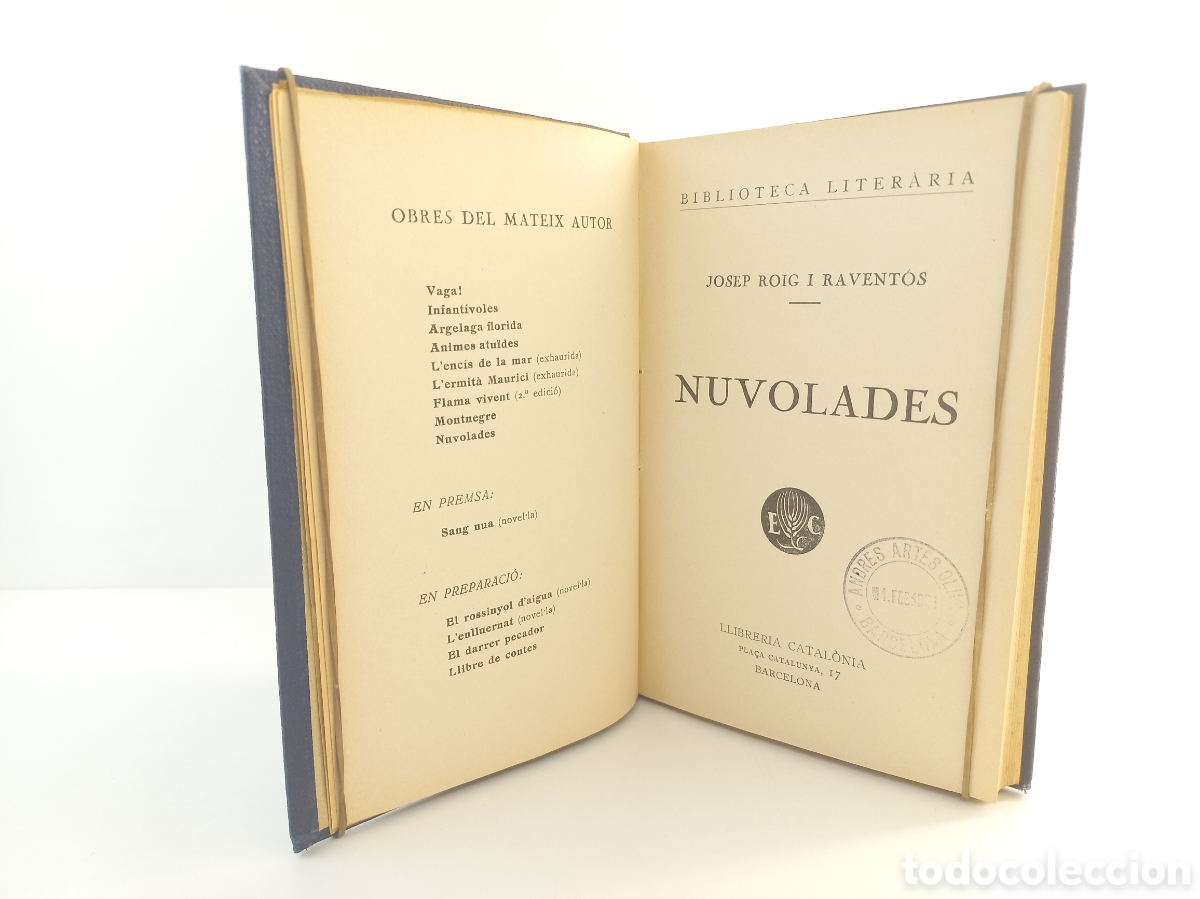 Libros antiguos: Nuvolades. Josep Roig I Ravent&oacute;s. Llibreria Catalonia. Catal&aacute;n.