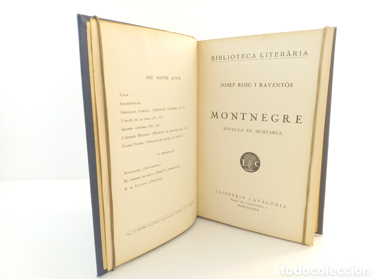Libros antiguos: Montnegre. Josep Roig I Ravent&oacute;s. Llibreria Catalonia, primera edici&oacute;n, 1925.