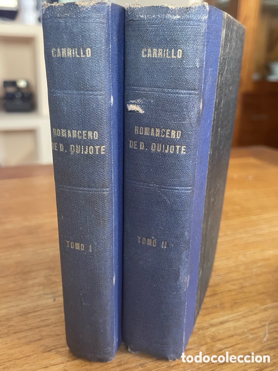 Livros antigos: Romancero de Don Quijote &ndash; Carrillo de Albornoz (1890) 2 tomos