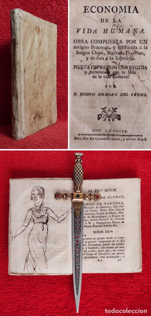 Livros antigos: A&Ntilde;O 1790 - SABIDUR&Iacute;A HIND&Uacute; - ECONOM&Iacute;A DE LA VIDA HUMANA - ESCRITO POR UN BRAHM&Aacute;N INDIO - EN ESPA&Ntilde;OL