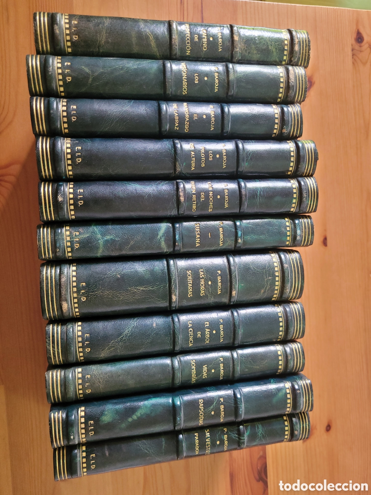 Libros antiguos: P&Iacute;O BAROJA &mdash; Once vol&uacute;menes en encuadernaci&oacute;n artesanal holandesa uniforme.
