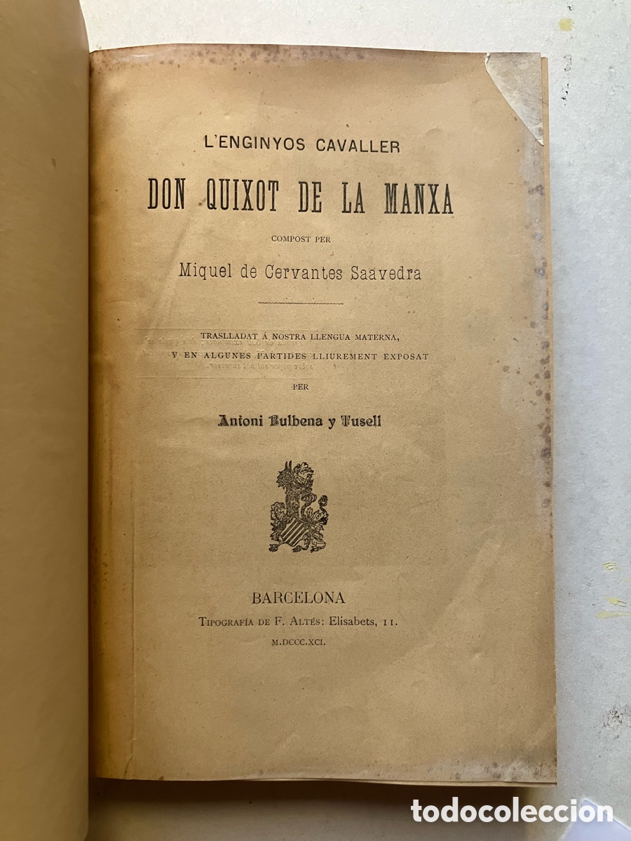Libros antiguos: Quixot de La Manca. Bullbena