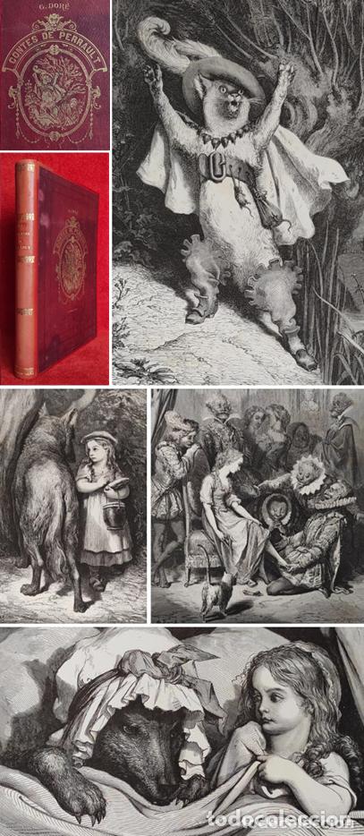 Old books: A&Ntilde;O 1867 -37CM- CAPERUCITA ROJA, BELLA DURMIENTE, CENICIENTA, ETC -40 GRABADOS DE GUSTAVO DOR&Eacute;
