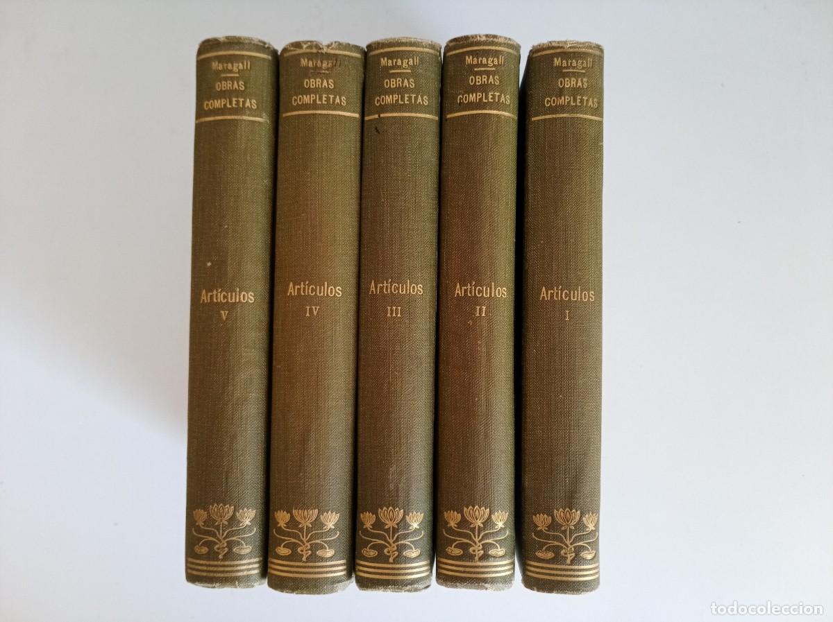 Libros antiguos: JUAN MARAGALL. ART&Iacute;CULOS COMPLETOS . 5 TOMOS. GUSTAVO GILI 1912.