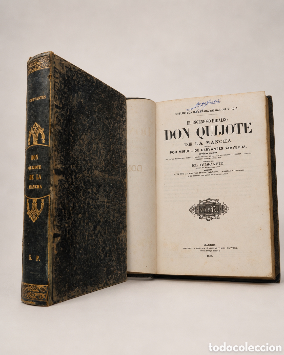 Libros antiguos: 1864 - Miguel de Cervantes &ndash; El ingenioso hidalgo Don Quijote de la Mancha &ndash; Gaspar y Roig