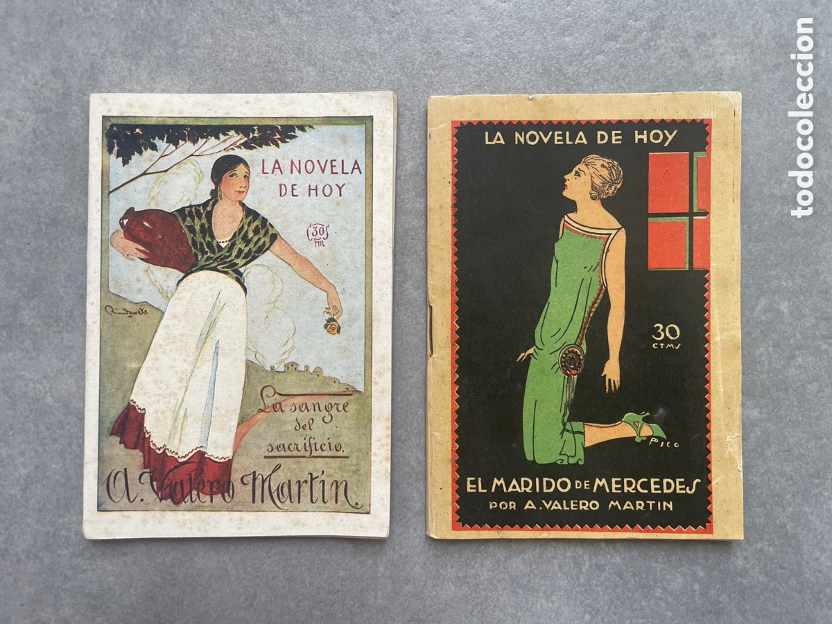 Libros antiguos: Dos ejemplares de la novela de hoy. A. Valero Mart&iacute;n. A&ntilde;o 1925.