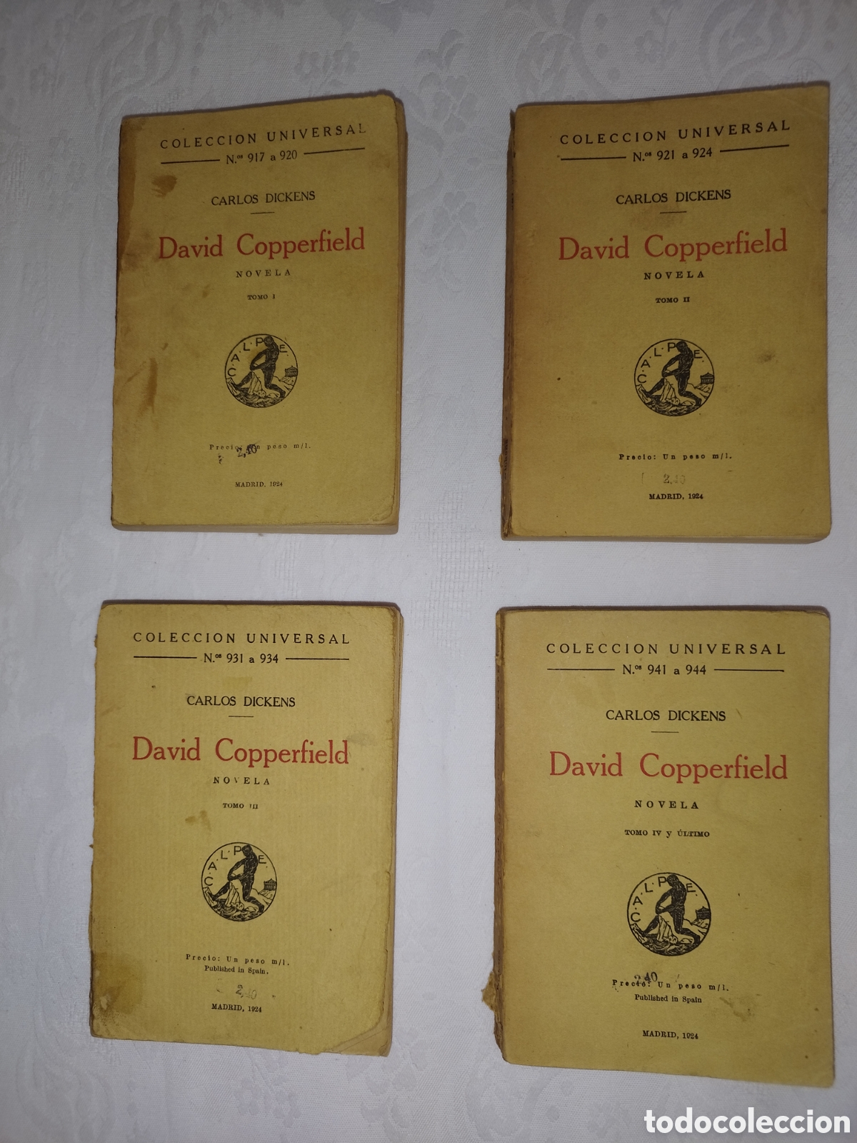 Libros antiguos: CARLOS DICKENS: DAVID COPPERFIELD (4 TOMOS COMPLETA). ED. CALPE. 1924. PRIMERA EDICION.