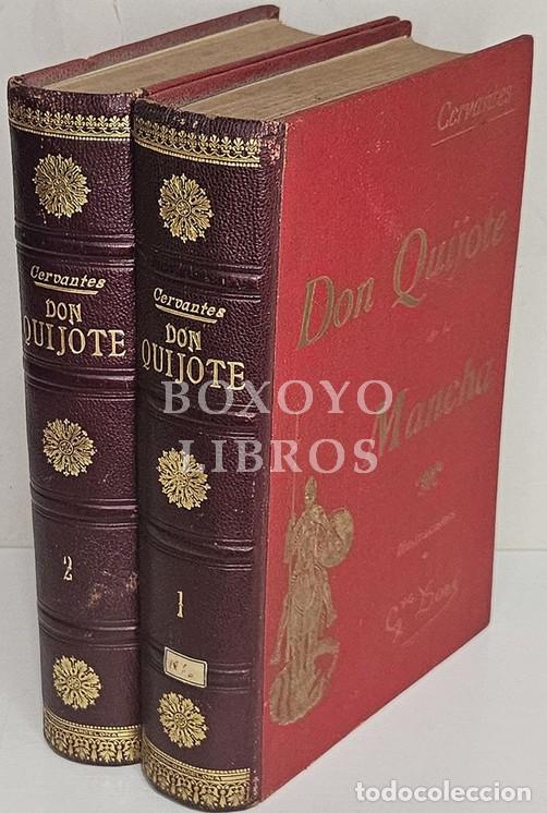 Livres anciens: CERVANTES SAAVEDRA, Miguel. El Ingenioso Hidalgo Don Quijote de la Mancha. s. XIX. 2 tomos