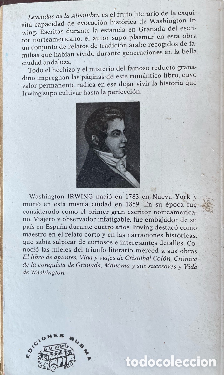 Libros antiguos: Leyendas de la Alhambra - Washington Irving - Edici&oacute;n PPP - Foto 2