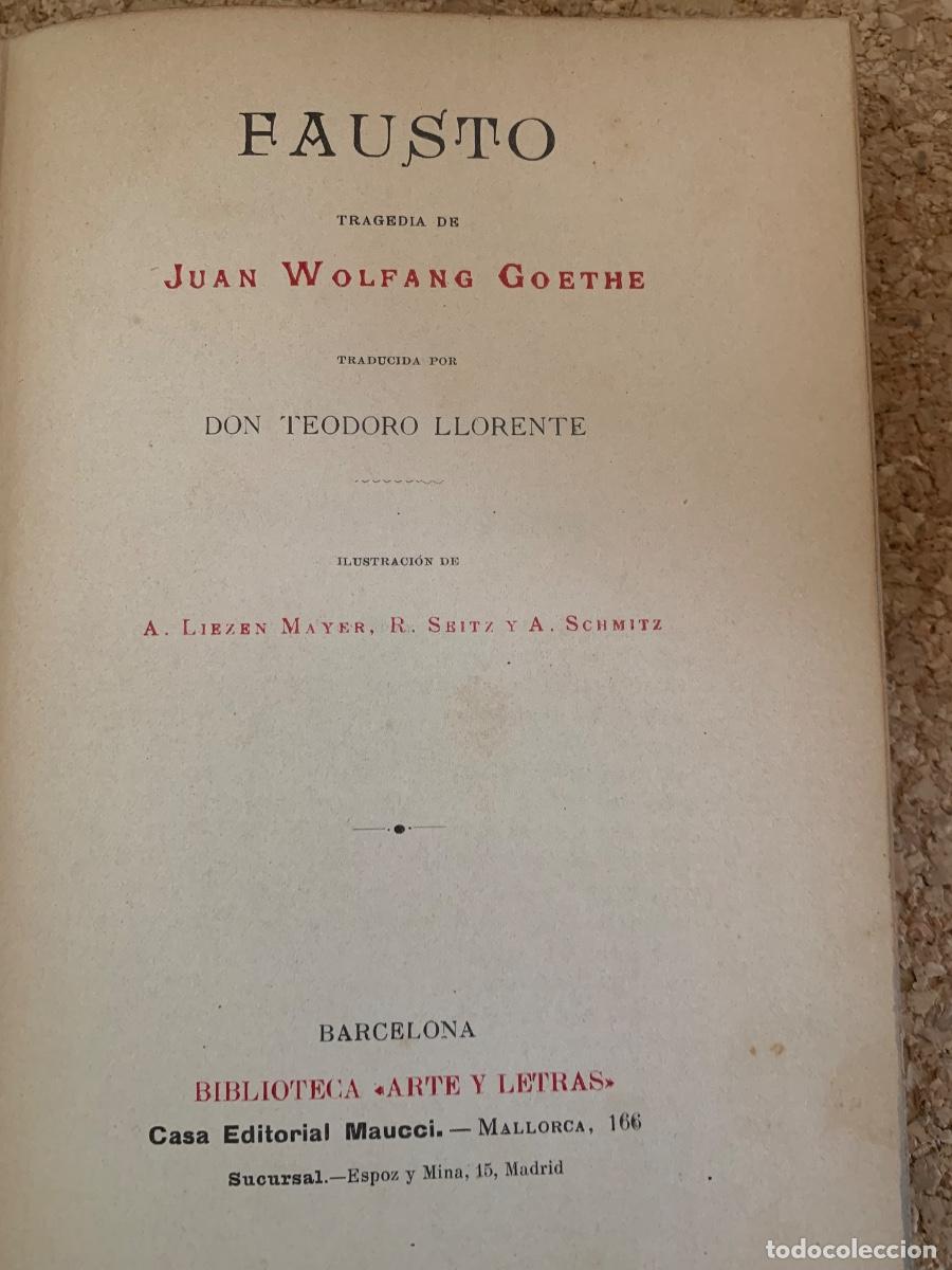 Libros antiguos: Fausto de Juan Wolfango Goethe (Bols 49) - Foto 2