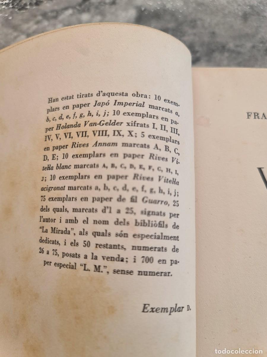 Libros antiguos: Vals, 1935. Francesc Trabal. Ediciones La Mirada. Proa. Barcelona. Ejemplar D. - Foto 2