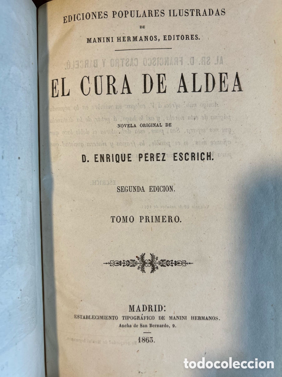 Libros antiguos: EL CURA DE ALDEA - ESCRICH - A6 - Foto 5
