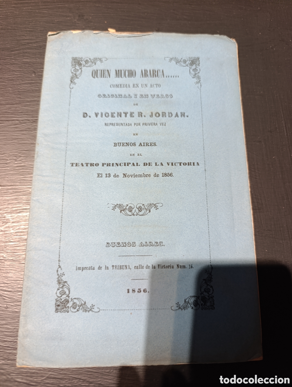 Libros antiguos: Qui&eacute;n mucho abarca. Vicente Jordan. Buenos Aires 1856