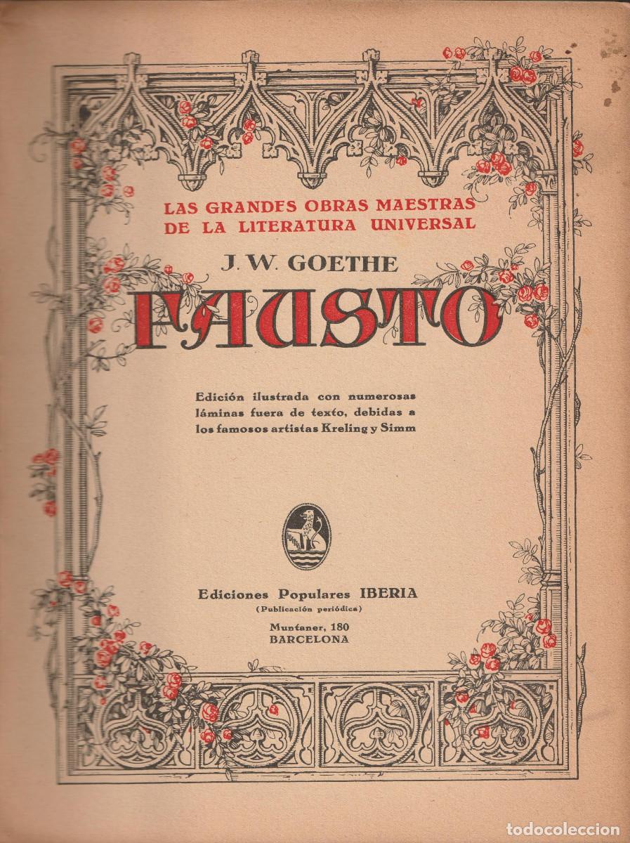 Libros antiguos: Fausto, J. W. Goethe