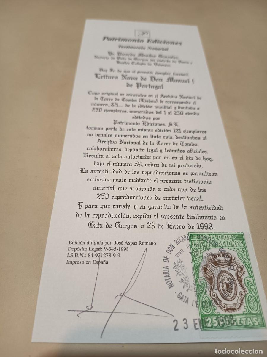 Libros antiguos: LEITURA NOVA DE DOM MANUEL I GRAN FOLIO - Foto 5