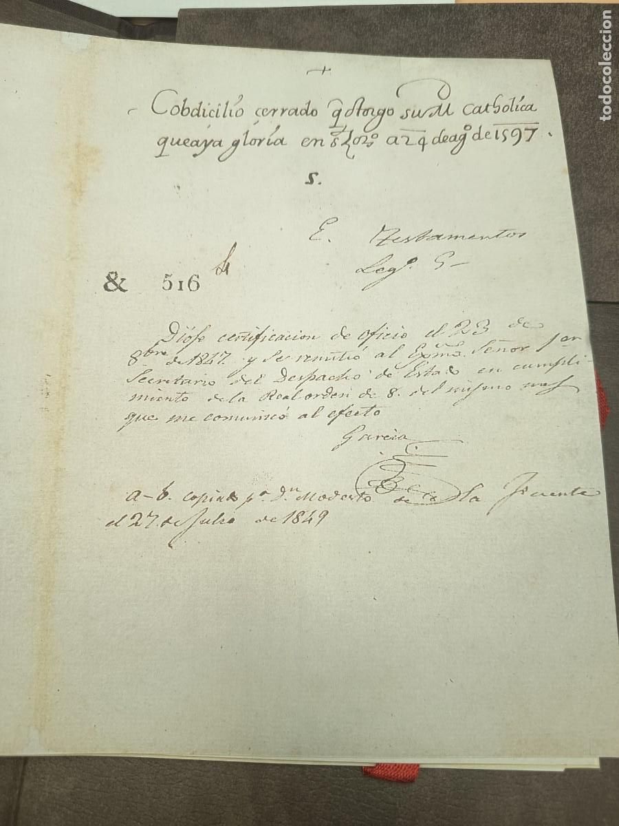 Libros antiguos: CODICILIO DE FELIPE II FACSIMIL DE EDCIONES GRIAL - Foto 5
