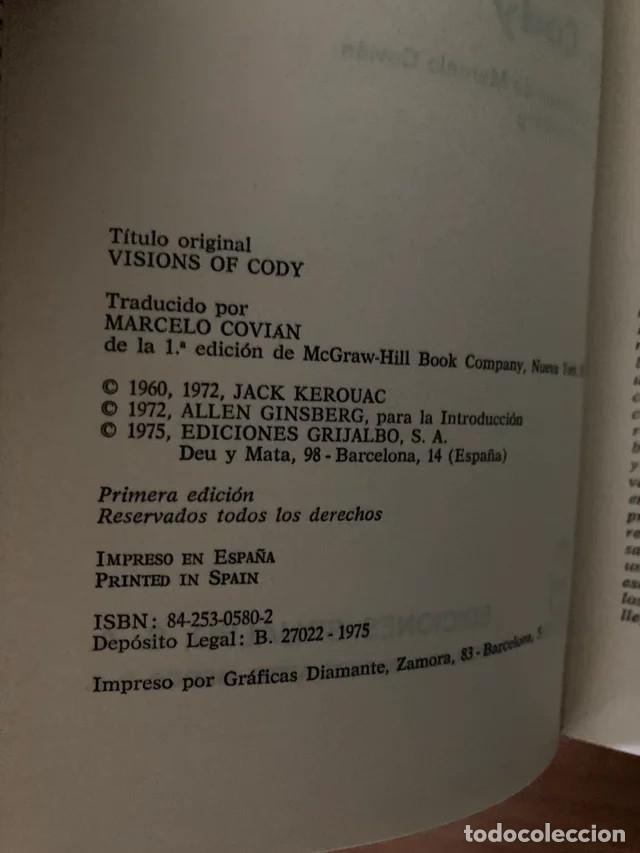 Libros antiguos: Visiones de Cody de Jack Kerouac. - Foto 4