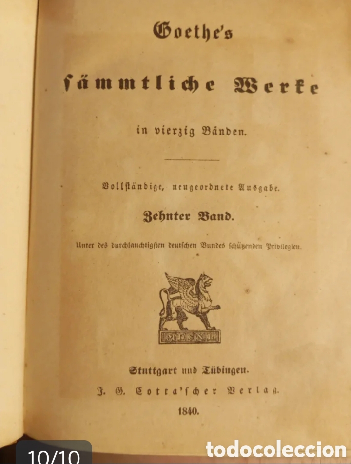 Libros antiguos: Obras Completas de Goethe (1840) - Tomos 1 al 20 - Foto 10