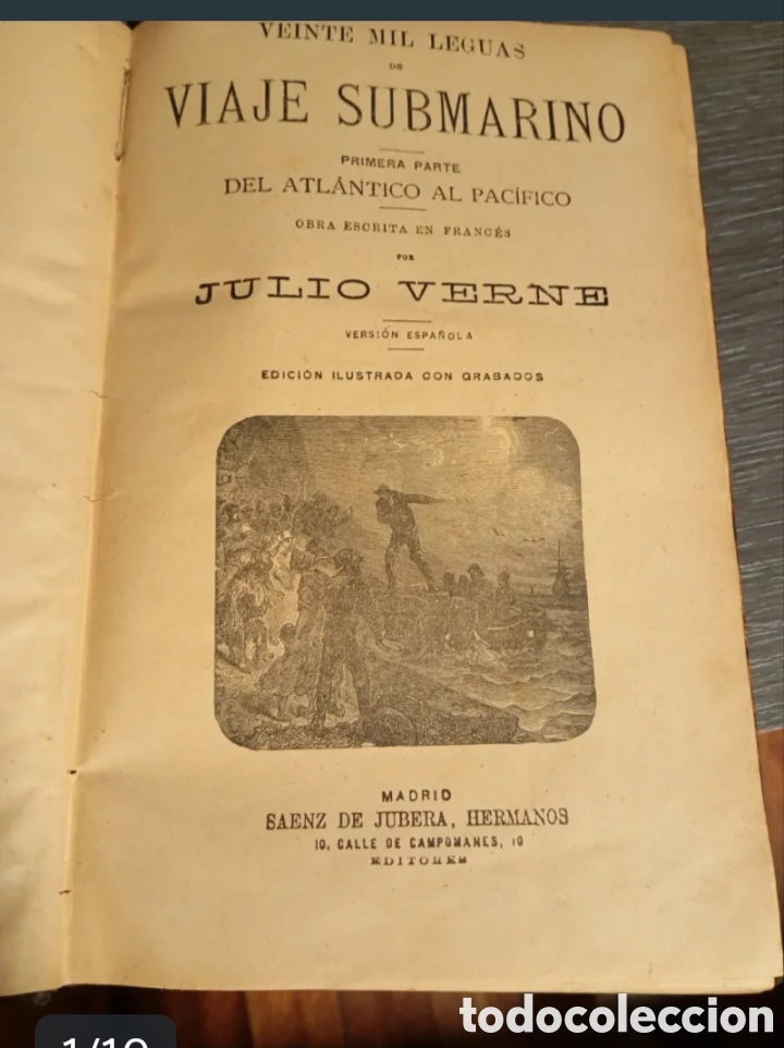 Libros antiguos: Antiguo Libro Veinte Mil Leguas de Viaje Submarino