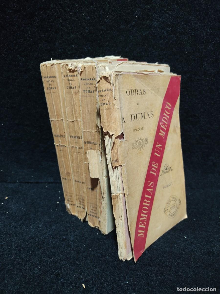 Libros antiguos: MEMORIAS DE UN M&Eacute;DICO - 4 TOMOS (OBRAS A. DUMAS) - LUIS TASSO - JOS&Eacute; B&Aacute;LSAMO