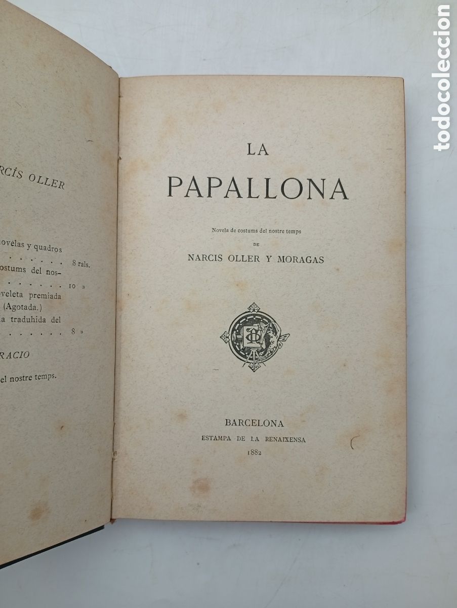 Libros antiguos: La papallona Narc&iacute;s Oller 1882 - Foto 3