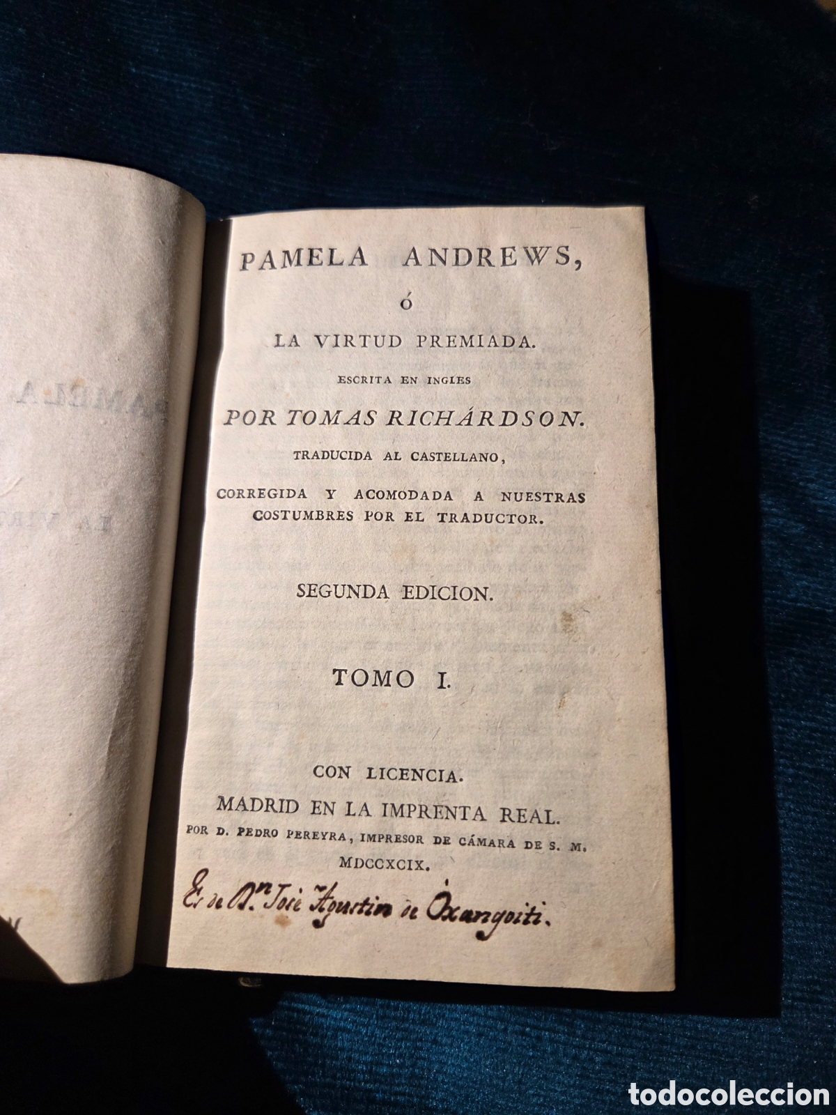 Livres anciens: Pamela Andrews o la Virtud premiada 1799. Tomas Richardson