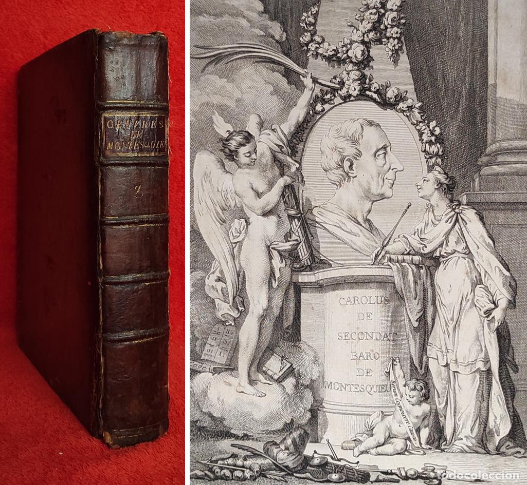 Antiquarische B&uuml;cher: A&Ntilde;O 1767 - TODO UN CL&Aacute;SICO - MONTESQUIEU: GRANDEZA DE LOS ROMANOS, CARTAS PERSAS, ETC - GRABADOS