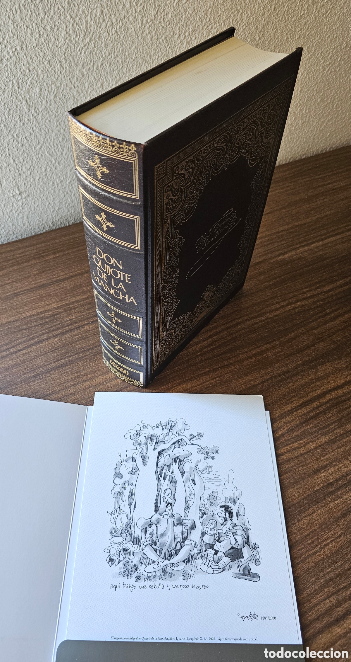 Libros antiguos: Edici&oacute;n gran formato de El Quijote y l&aacute;mina de Mingote
