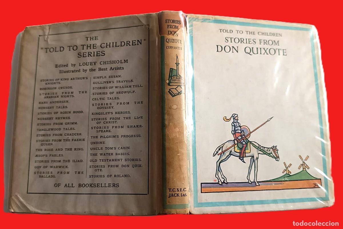 Libros antiguos: Curioso Don Quijote de la Mancha antiguo con ilustraciones en color.