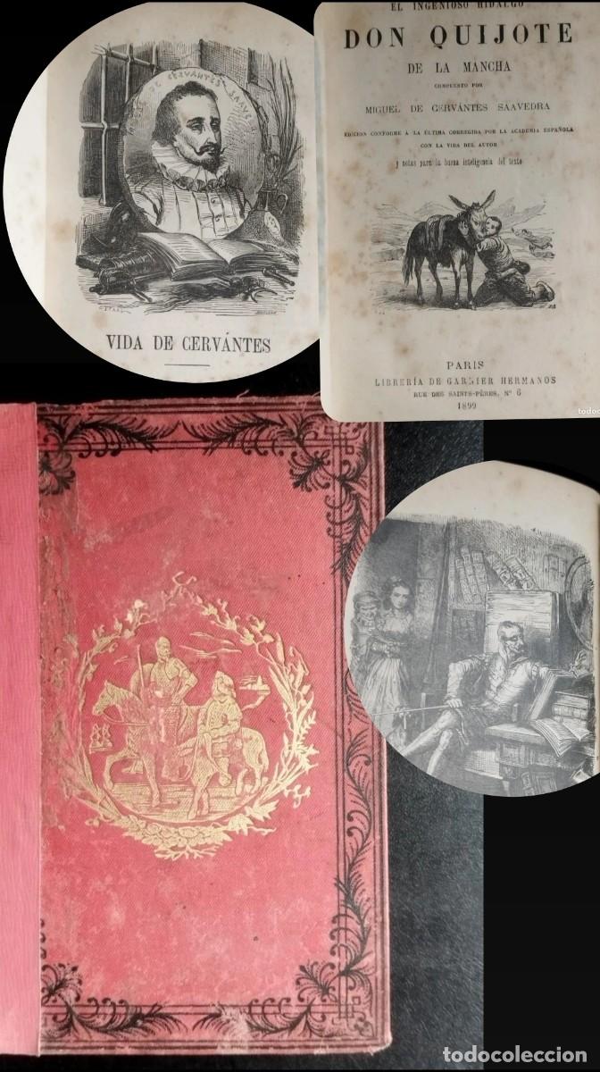 Livros antigos: Don Quijote de la Mancha - Garnier Hermanos (Par&iacute;s, 1899) - Ilustrado