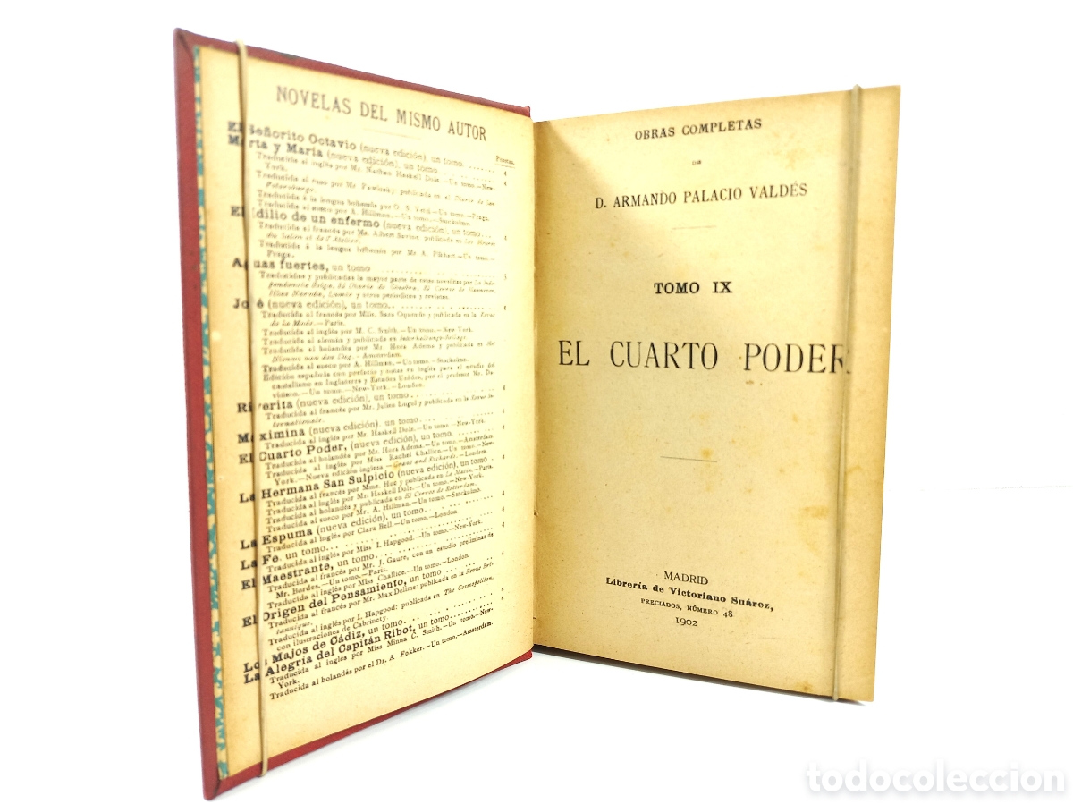 Libros antiguos: El Cuarto Poder. Armando Palacio Vald&eacute;s. Librer&iacute;a de Victoriano Su&aacute;rez, 1902. - Foto 5