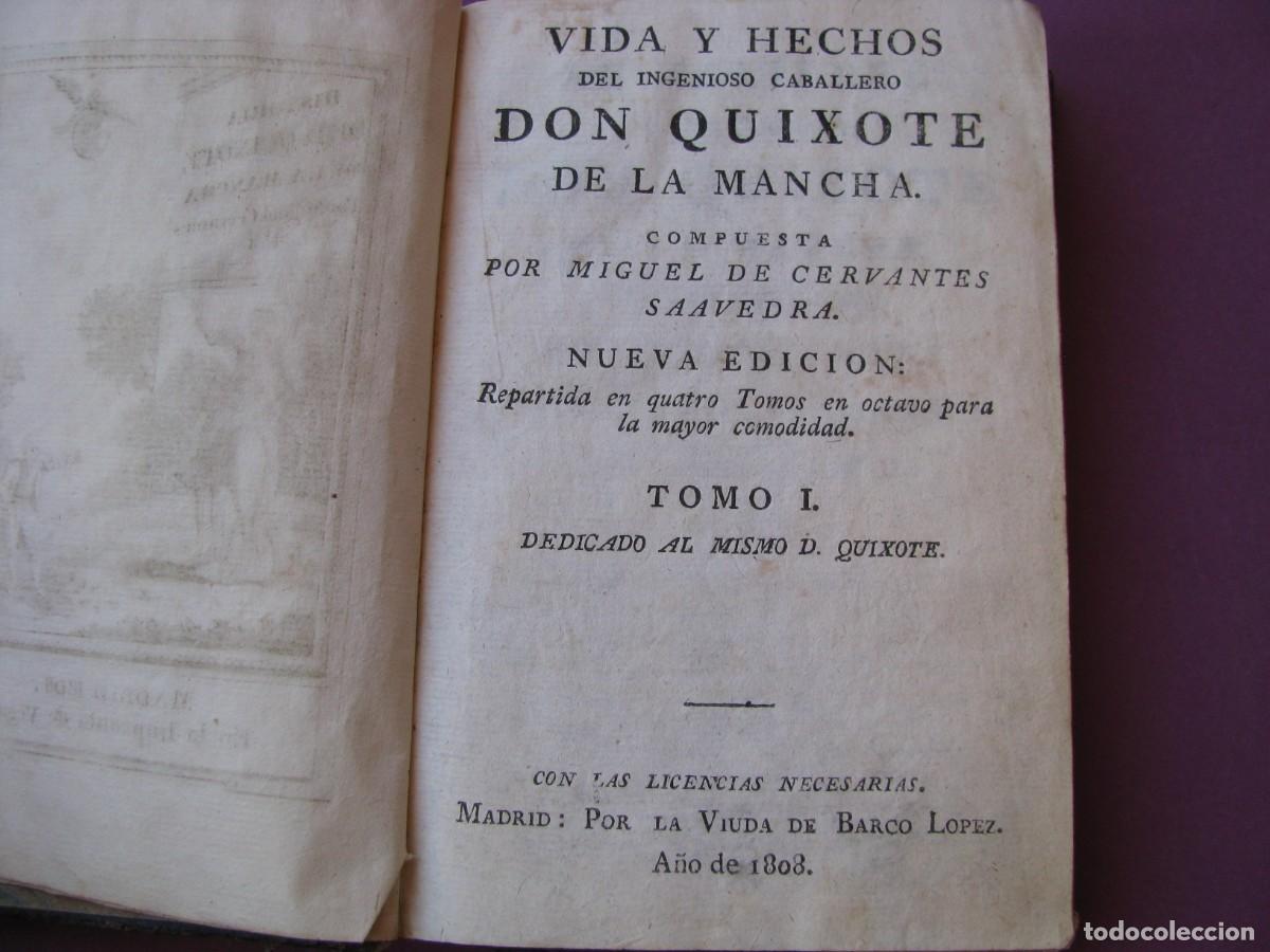 Libros antiguos: DON QUIXOTE DE LA MANCHA 1808 - TOMOS I Y III - VIUDA DE BARCO LOPEZ.