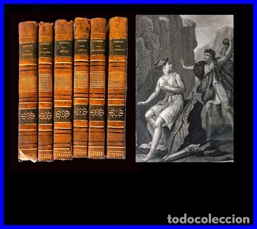 Libros antiguos: Obras de Florian. 1824 &ndash; 6 Tomos ilustrados del siglo XIX.