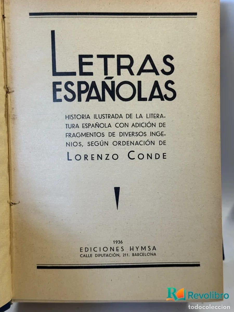 Libros antiguos: Letras espa&ntilde;olas - Lorenzo Conde - Foto 1