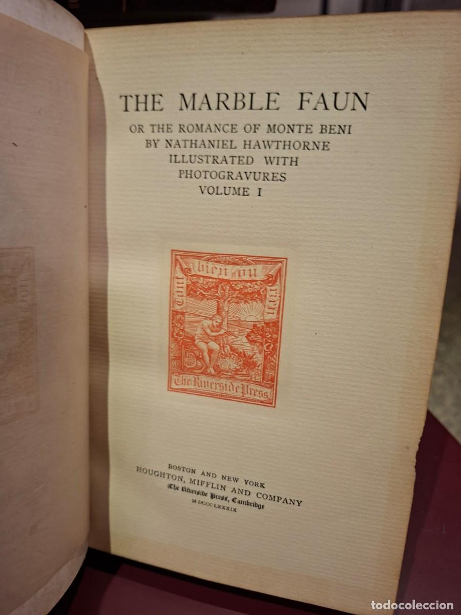 Libros antiguos: The Marble Faun or, The Romance of Monte Beni (2 vol). Nathaniel Hawthorne -Houghton, Mifflin. 1889