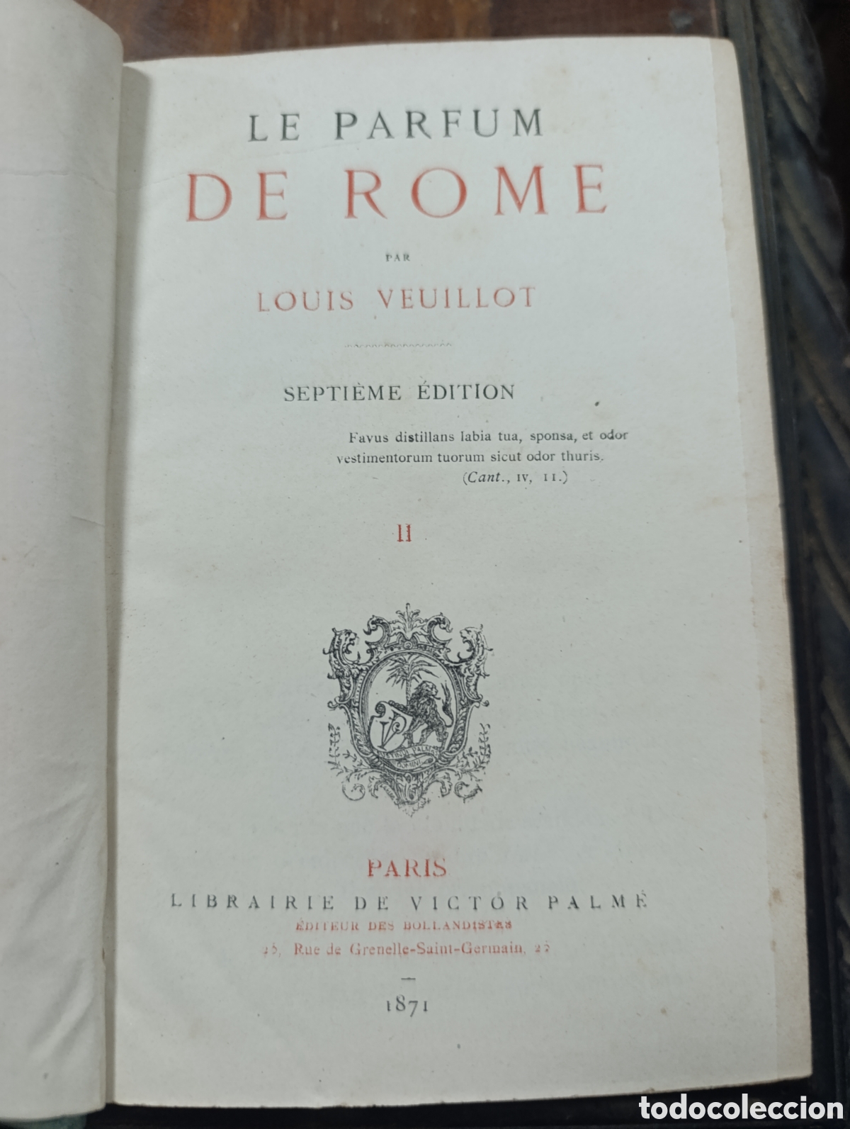 Libros antiguos: LE PARFUM DE ROME PAR LOUIS VEUILLOT tome 2