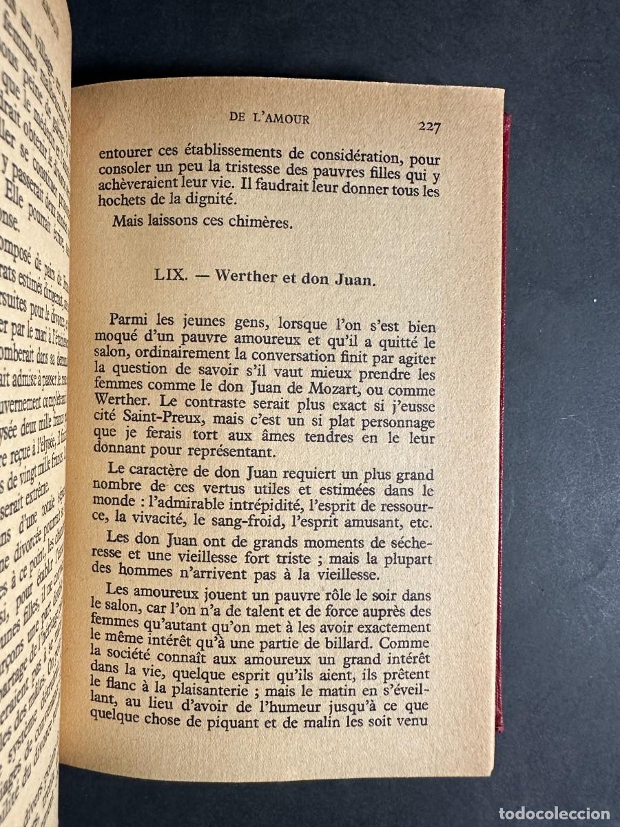 Libros antiguos: STENDHAL &mdash; De l&rsquo;amour - Sobre el Amor - Foto 4