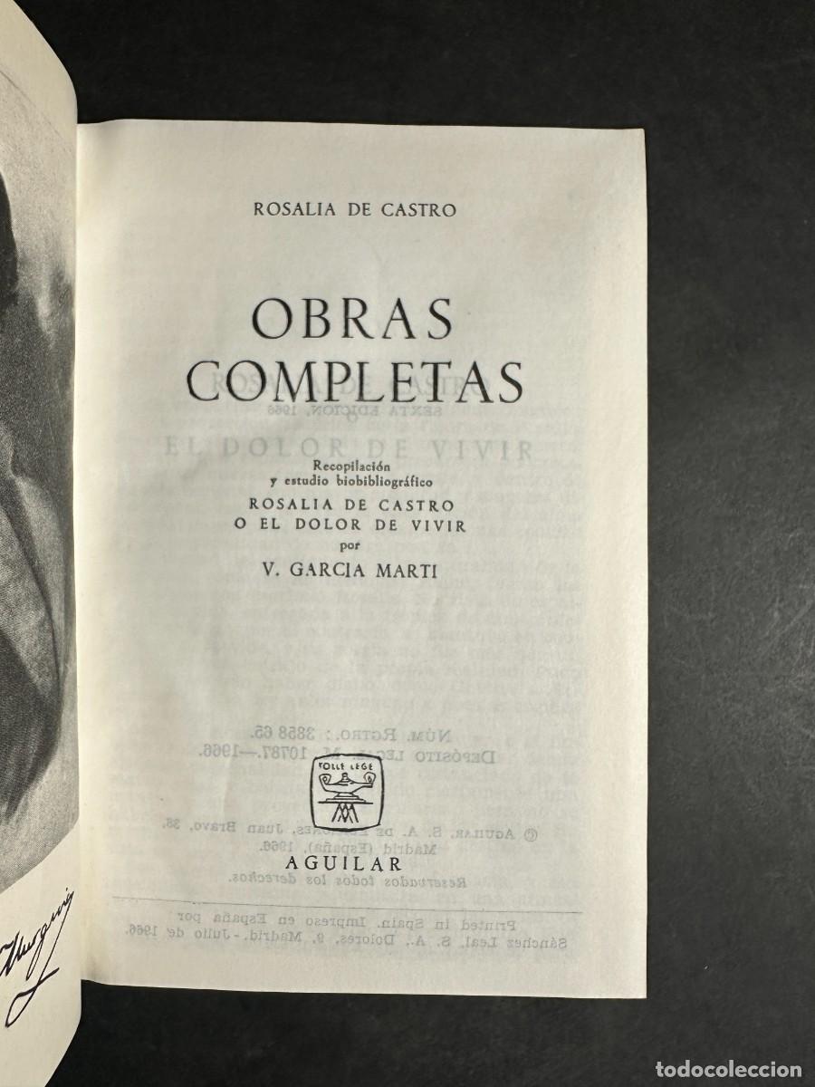 Libros antiguos: ROSAL&Iacute;A DE CASTRO &ndash; OBRAS COMPLETAS &ndash; AGUILAR - 1966 - Foto 2