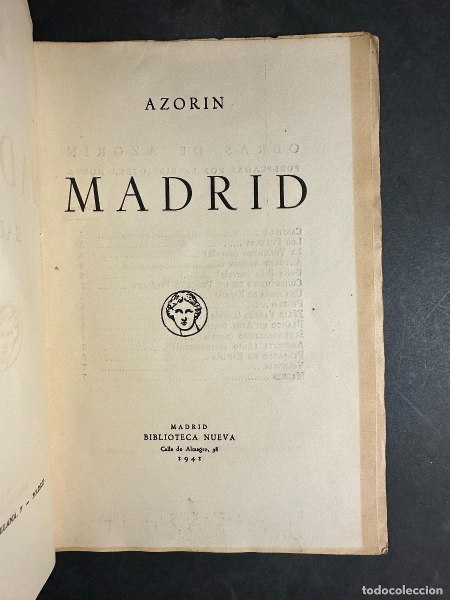 Libros antiguos: A&Ntilde;O 1941 - MADRID - AZORIN - PRIMERA EDICION - Foto 2